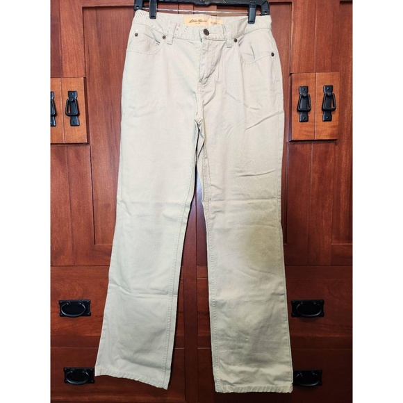 Eddie Bauer Khaki Boot Cut Jeans Regular Fit Pants Women's Size 6 - Picture 1 of 10